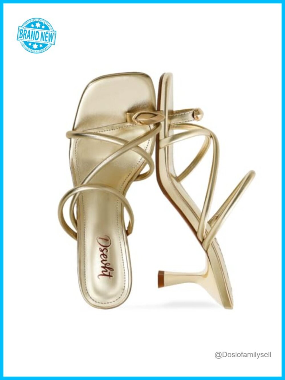 Strappy Kitten Heel Sandals Square Toe Ring Flip Flop Low Heels Vegan Leather